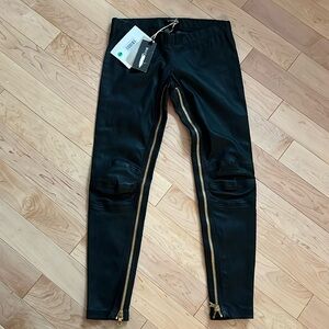 BALMAIN LEATHER PANTS Size 40 with zippers